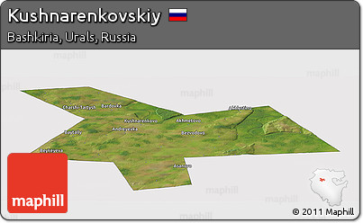 Satellite Panoramic Map of Kushnarenkovskiy, cropped outside