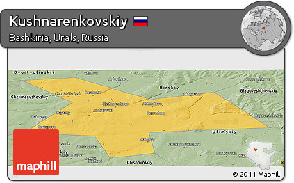 Savanna Style Panoramic Map of Kushnarenkovskiy