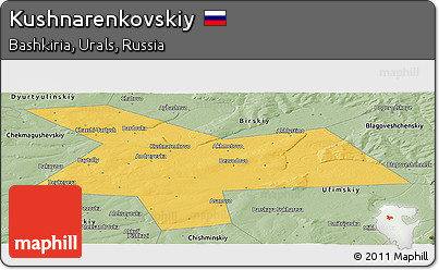 Savanna Style Panoramic Map of Kushnarenkovskiy