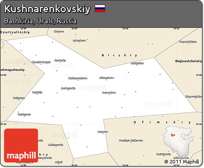 Classic Style Simple Map of Kushnarenkovskiy