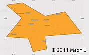 Political Simple Map of Kushnarenkovskiy, cropped outside