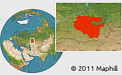Satellite Location Map of Bashkiria