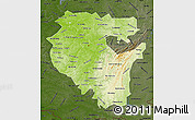 Physical Map of Bashkiria, darken