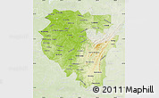 Physical Map of Bashkiria, lighten
