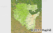 Physical Map of Bashkiria, satellite outside