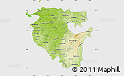 Physical Map of Bashkiria, single color outside