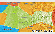 Physical 3D Map of Meleuzskiy, political outside