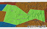 Political 3D Map of Meleuzskiy, darken