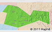 Political 3D Map of Meleuzskiy, lighten