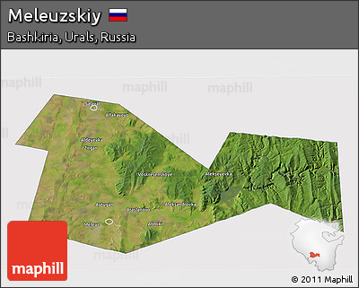 Satellite 3D Map of Meleuzskiy, cropped outside