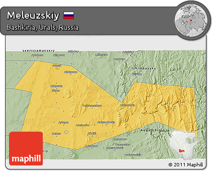 Savanna Style 3D Map of Meleuzskiy