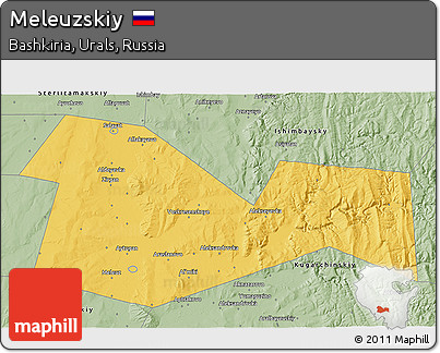 Savanna Style 3D Map of Meleuzskiy