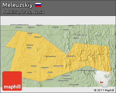 Savanna Style 3D Map of Meleuzskiy