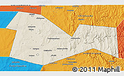 Shaded Relief 3D Map of Meleuzskiy, political outside