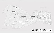 Silver Style 3D Map of Meleuzskiy, single color outside