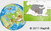 Physical Location Map of Meleuzskiy, highlighted parent region, highlighted grandparent region