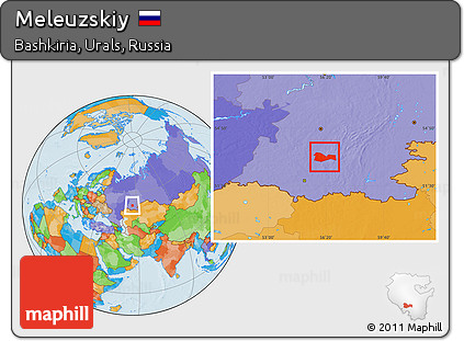 Political Location Map of Meleuzskiy