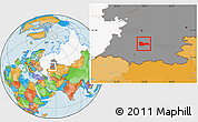Political Location Map of Meleuzskiy, highlighted country, highlighted grandparent region