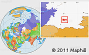 Political Location Map of Meleuzskiy, highlighted grandparent region