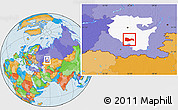 Political Location Map of Meleuzskiy, highlighted parent region