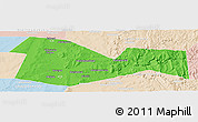 Political Panoramic Map of Meleuzskiy, lighten