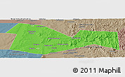 Political Panoramic Map of Meleuzskiy, semi-desaturated