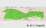 Political Panoramic Map of Meleuzskiy, shaded relief outside