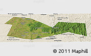 Satellite Panoramic Map of Meleuzskiy, shaded relief outside
