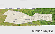 Shaded Relief Panoramic Map of Meleuzskiy, satellite outside