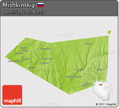 Physical 3D Map of Mishkinskiy, cropped outside
