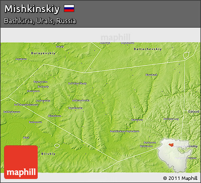Physical 3D Map of Mishkinskiy
