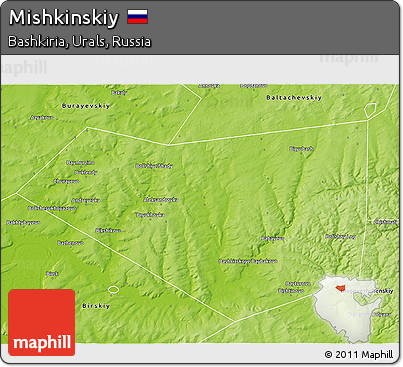 Physical 3D Map of Mishkinskiy
