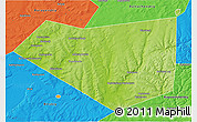 Physical 3D Map of Mishkinskiy, political outside