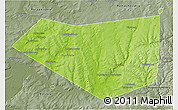 Physical 3D Map of Mishkinskiy, semi-desaturated