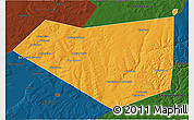 Political 3D Map of Mishkinskiy, darken