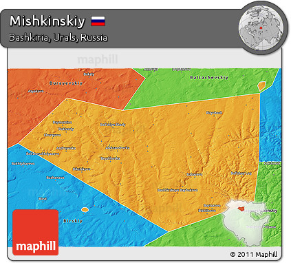 Political 3D Map of Mishkinskiy