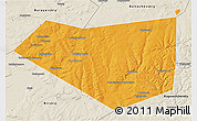 Political 3D Map of Mishkinskiy, shaded relief outside