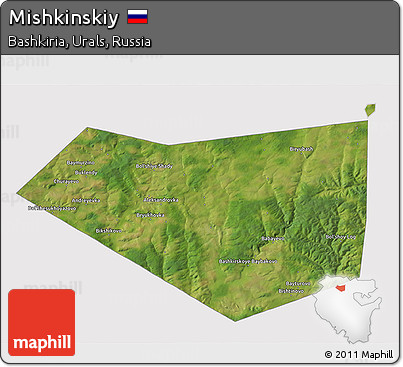 Satellite 3D Map of Mishkinskiy, cropped outside