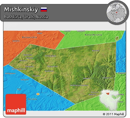 Satellite 3D Map of Mishkinskiy, political outside