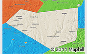 Shaded Relief 3D Map of Mishkinskiy, political outside