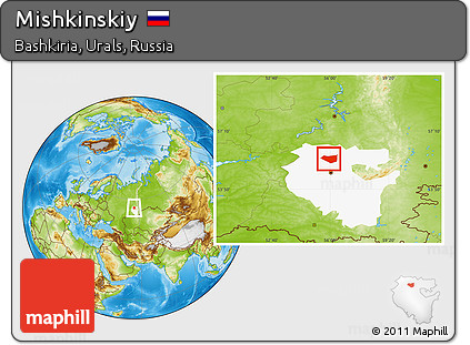 Physical Location Map of Mishkinskiy, highlighted parent region