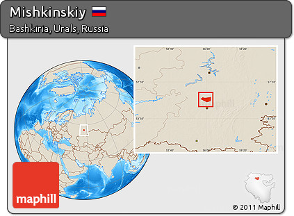 Shaded Relief Location Map of Mishkinskiy