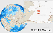 Shaded Relief Location Map of Mishkinskiy, highlighted grandparent region