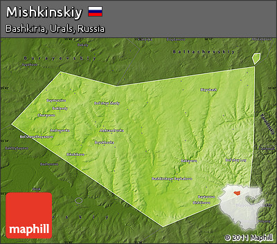 Physical Map of Mishkinskiy, darken