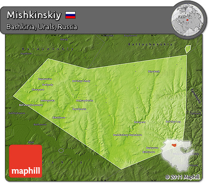 Physical Map of Mishkinskiy, darken