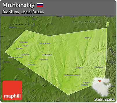 Physical Map of Mishkinskiy, darken