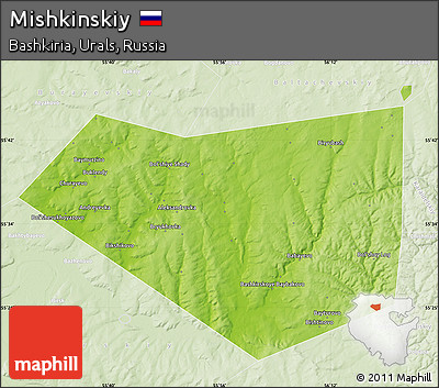 Physical Map of Mishkinskiy, lighten