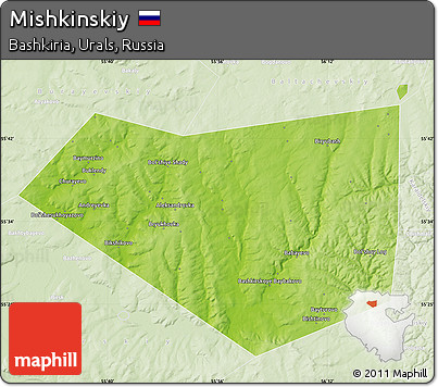 Physical Map of Mishkinskiy, lighten