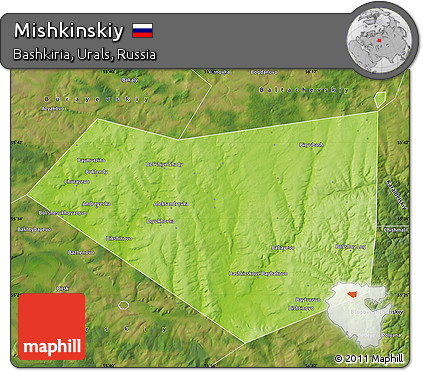 Physical Map of Mishkinskiy, satellite outside