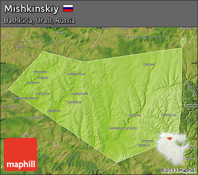 Physical Map of Mishkinskiy, satellite outside